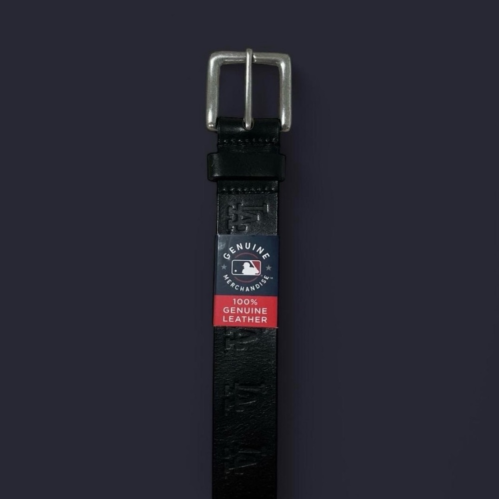 Black LA MLB genuine leather belt